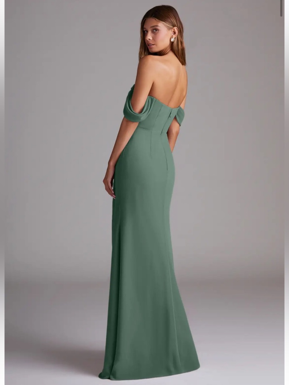 Azazie Saige A-Line Off the Shoulder Chiffon Convertible Evening Dress - Picture 6 of 10